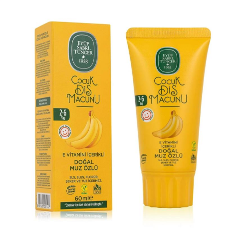 Eyüp Sabri Tuncer Doğal Muz Özlü 2-6 Yaş Çocuk Diş Macunu 60 ml