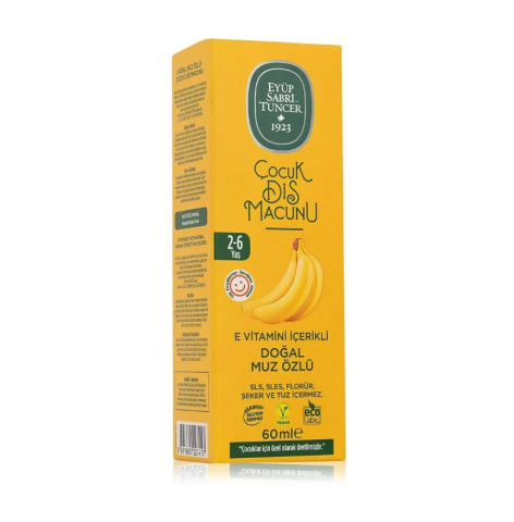 Eyüp Sabri Tuncer Doğal Muz Özlü 2-6 Yaş Çocuk Diş Macunu 60 ml