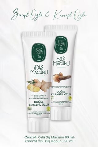 Eyüp Sabri Tuncer Diş Macunu Zencefil Özlü 90 ml ve Karanfil Özlü 90 ml
