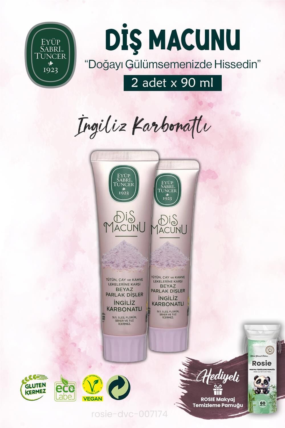 İngiliz Karbonatı x2 Diş Macunu 90 ml  ve ROSIE