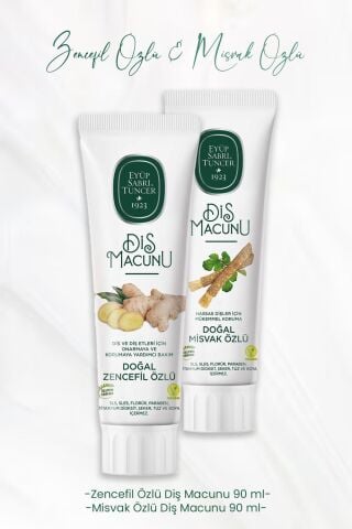 Eyüp Sabri Tuncer Diş Macunu Zencefil Özlü 90 ml ve Misvak Özlü 90 ml