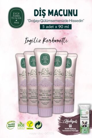 5 ADET İngiliz Karbonatı Diş Macunu 90 ml ve ROSIE