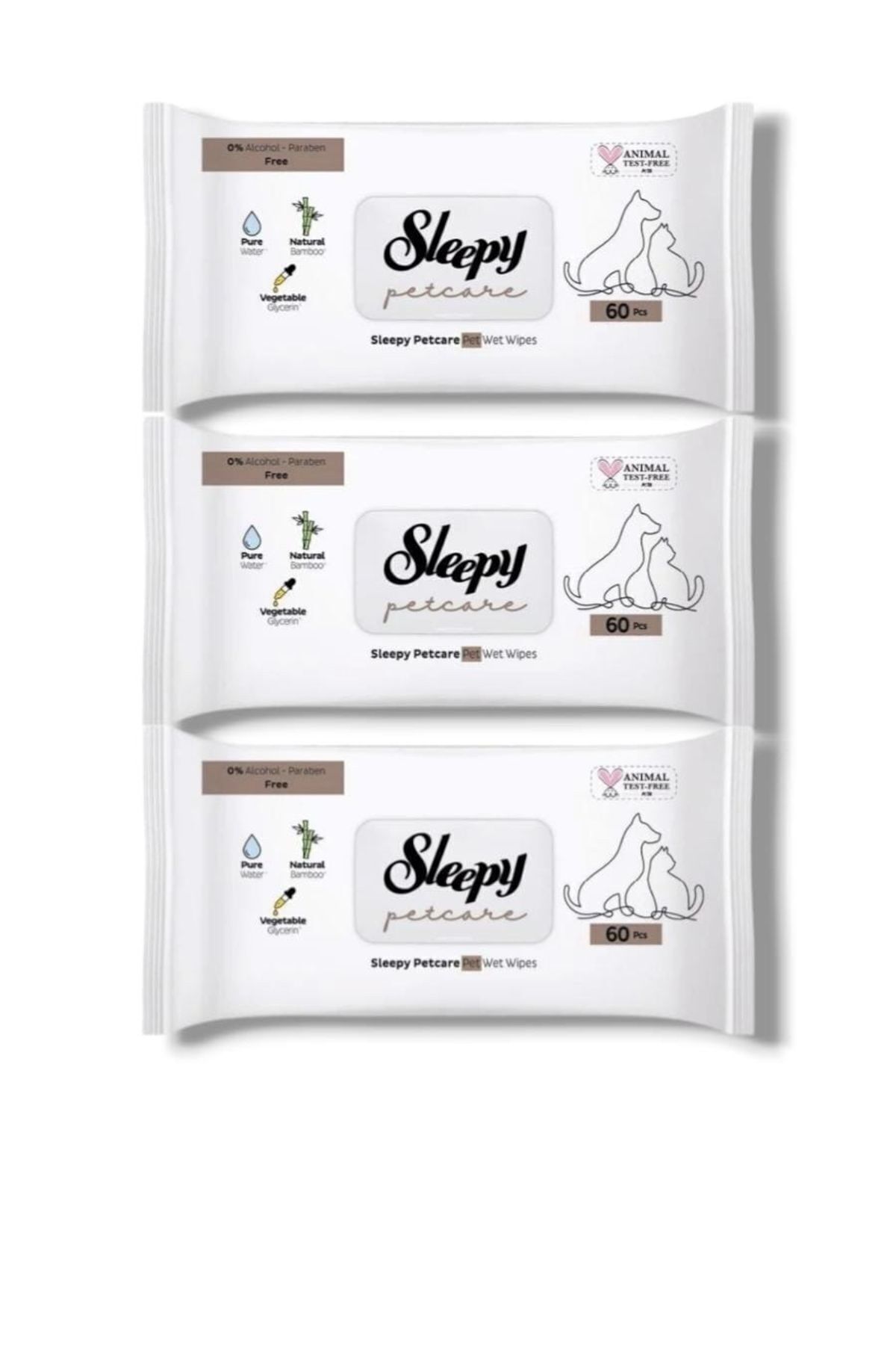 Sleepy Evcil Hayvan Temizleme Mendili 3 Adet 180 Yaprak