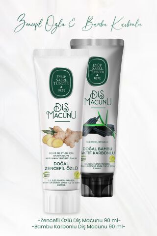 Eyüp Sabri Tuncer Diş Macunu Zencefil Özlü 90 ml ve Bambu Karbonlu 90 ml