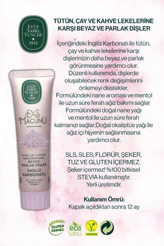 Diş Macunu 90 ml, 16 ADET İngiliz Karbonatı ve ROSIE