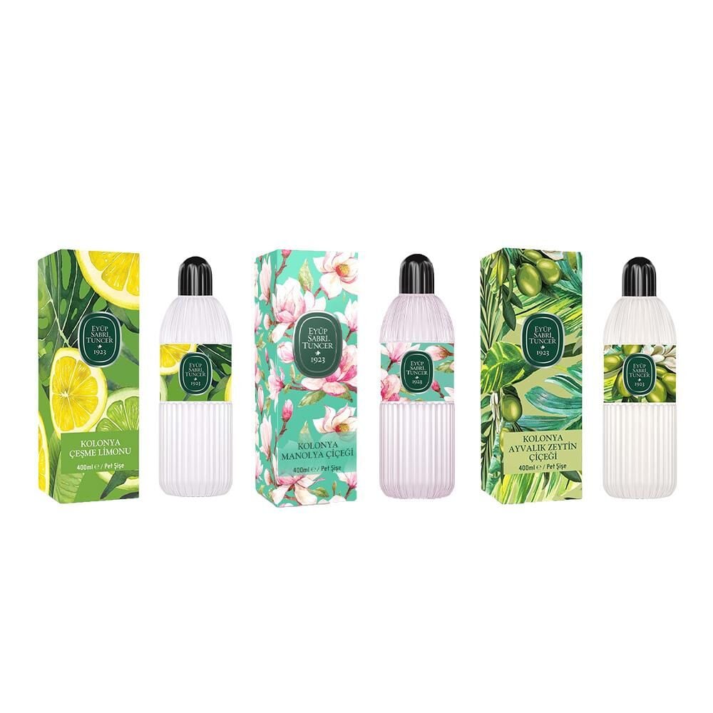 Eyüp Sabri Tuncer Kolonya Çeşme Limonu, Manolya Çiçeği ve Ayvalık Zeytin Çiçeği Pet Şişe 400 ml
