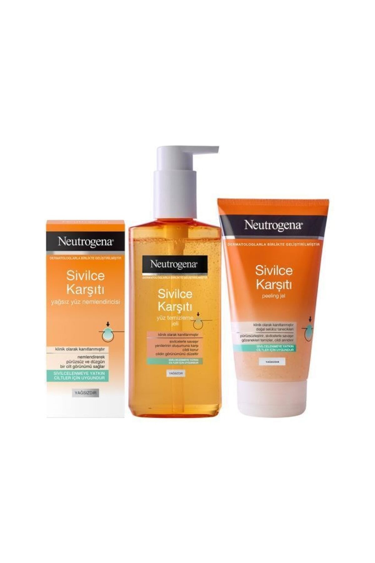 Neutrogena Visibly Clear Sivilce Karşıtı Yağsız Yüz Temizleme Jeli, Peeling ve Nemlendiricisi