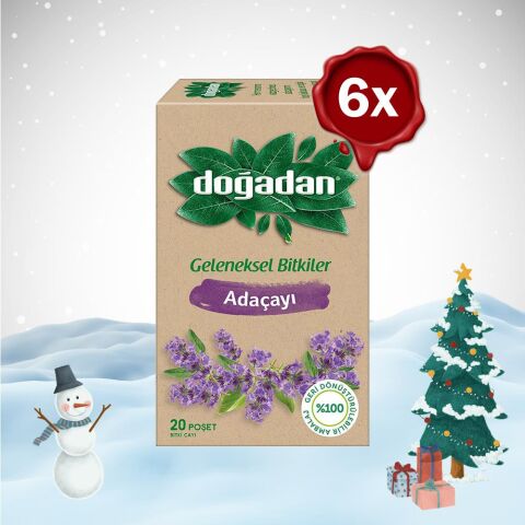 Doğadan Yılbaşı Paketi Adaçayı Bitki Çayı 20 li x 6