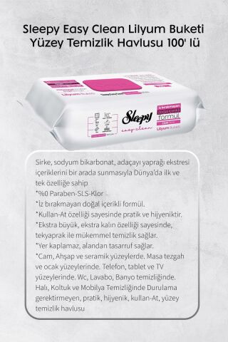 Arap Sabun ve Lilyum Katkılı Sleepy 100'lü, Kireç Sökücü 30'lu Temizlik Havlusu ve Rosie Hediye