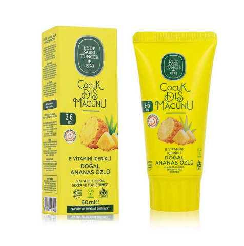 Eyüp Sabri Tuncer Doğal Ananas Özlü 2-6 Yaş Çocuk Diş Macunu 60 ml