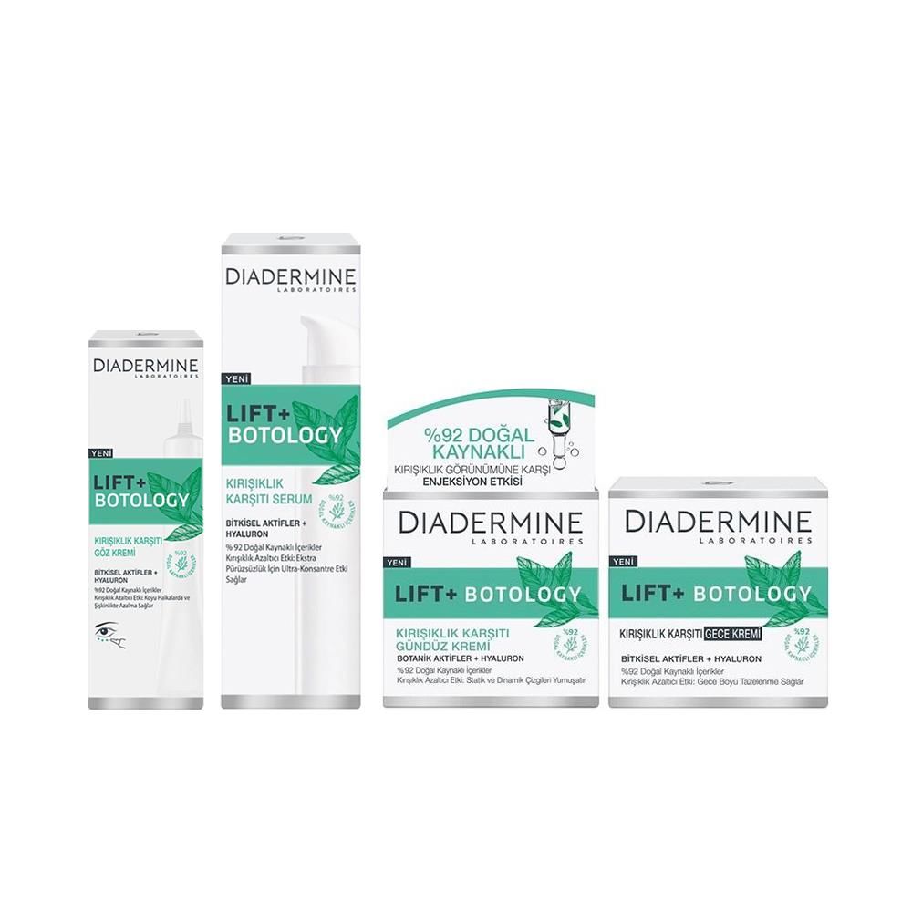 Diadermine Lift+ Botology Kırışıklık Karşıtı 4'lü Bakım Seti, 50 ml + 15 ml + 40 ml