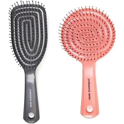 Nascita Üç Boyutlu Saç Fırçası Koyu Gri ve Oval Saç Fırçası Pembe