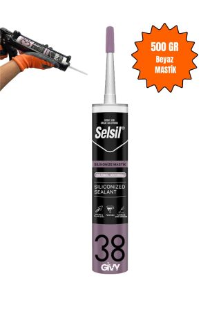 Selsil Silikonize Mastik Beyaz 500gr, Boyanabilir Akrilik Dolgu, Iç Ve Dış Cephe Uygulamaları Için