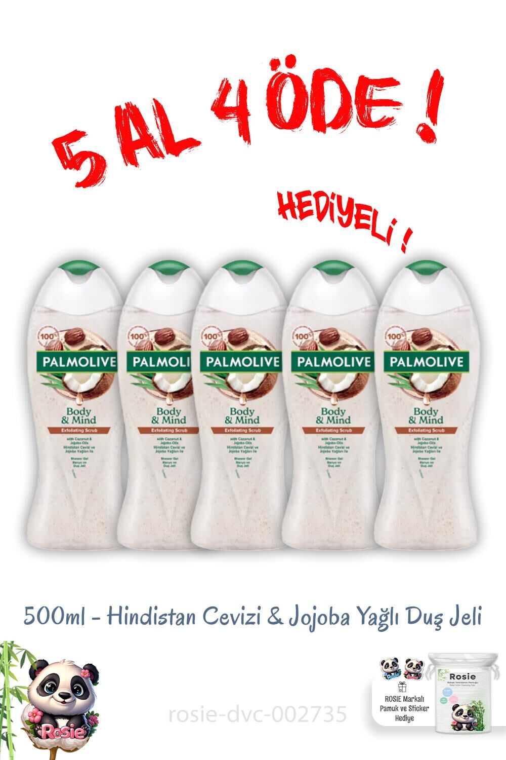 Palmolive 500ml Hindistan Cevizi ve Jojoba Yağlı Duş Jeli 5 AL 4 ÖDE ve ROSIE