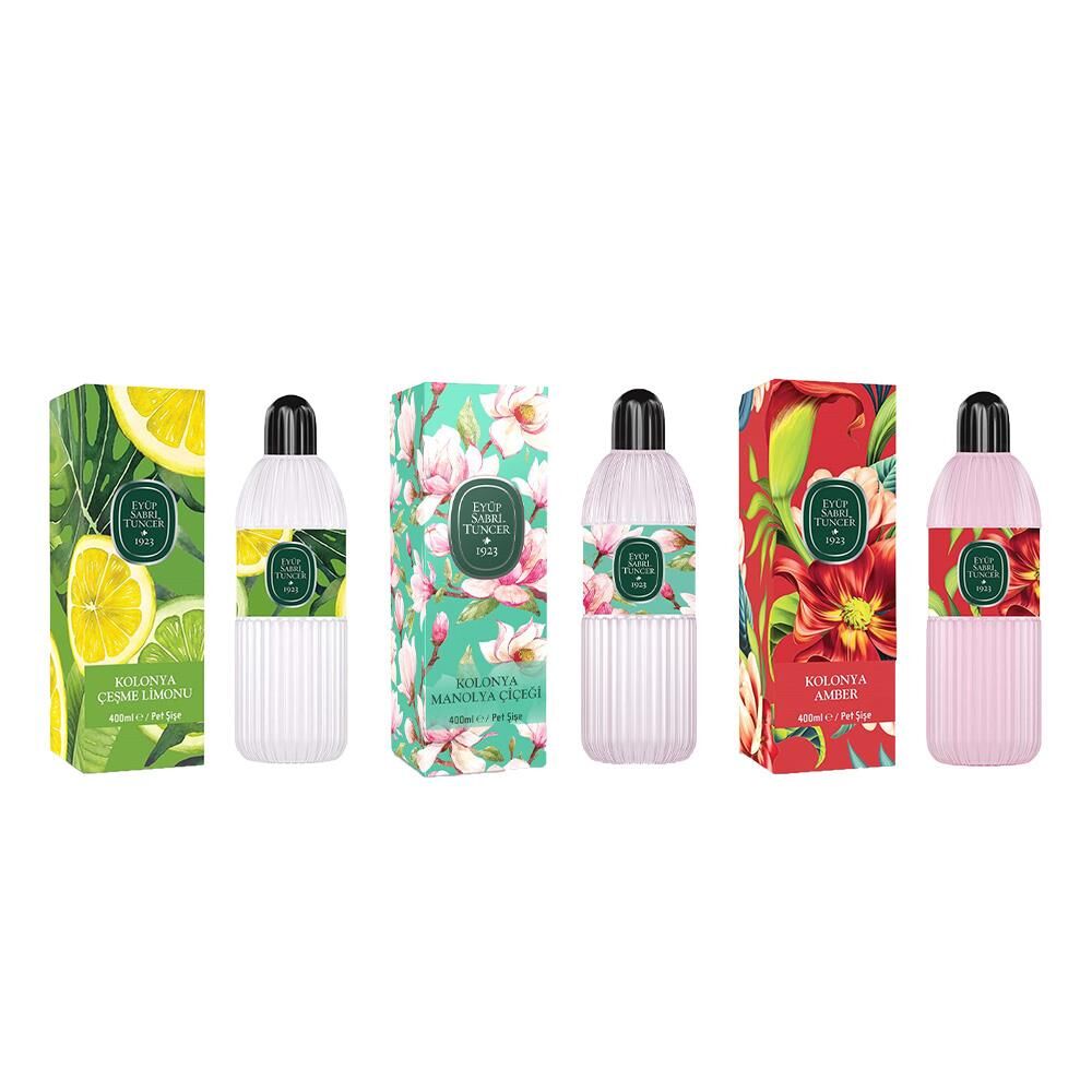 Eyüp Sabri Tuncer Kolonya Çeşme Limonu, Manolya Çiçeği ve Amber Pet Şişe 400 ml