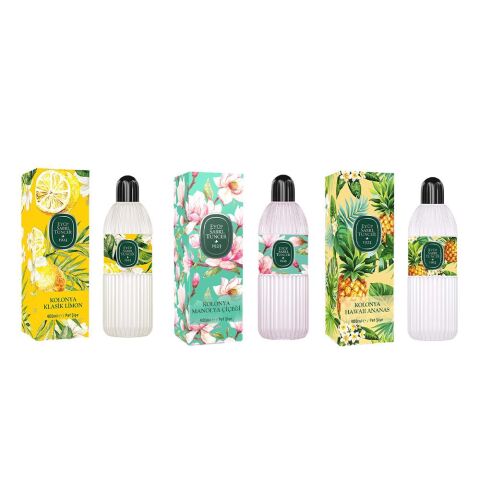 Eyüp Sabri Tuncer Kolonya Klasik Limon, Manolya Çiçeği ve Hawaii Ananas Pet Şişe 400 ml