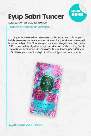 Eyüp Sabri Tuncer Kolonyalı Mendil Okyanus 150 Adet