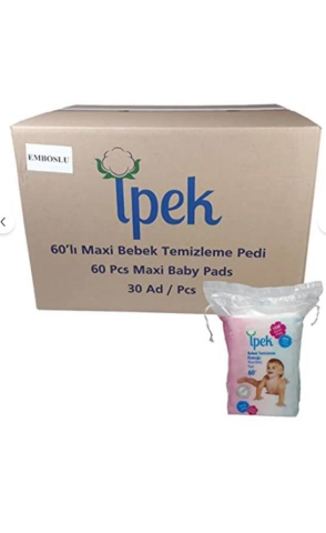 İpek Bebek Temizleme Pamuğu 60 x 30 Paket