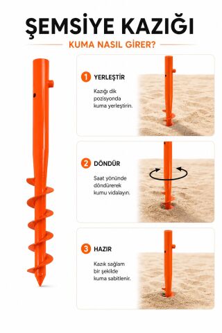 3'lü şemsiye sabitleme kazığı