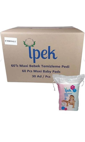 İpek Bebek Temizleme Pamuğu 60 x 30 Paket