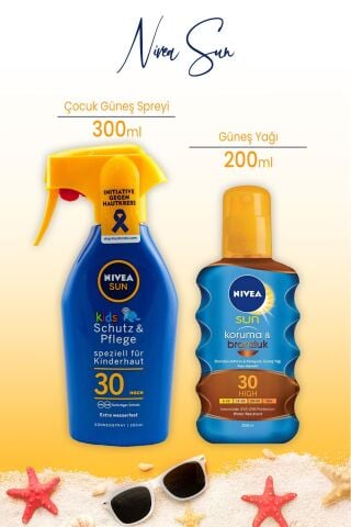 Nivea Sun Çocuk Koruma Güneş Spreyi ve Bronzluk Güneş Yağı