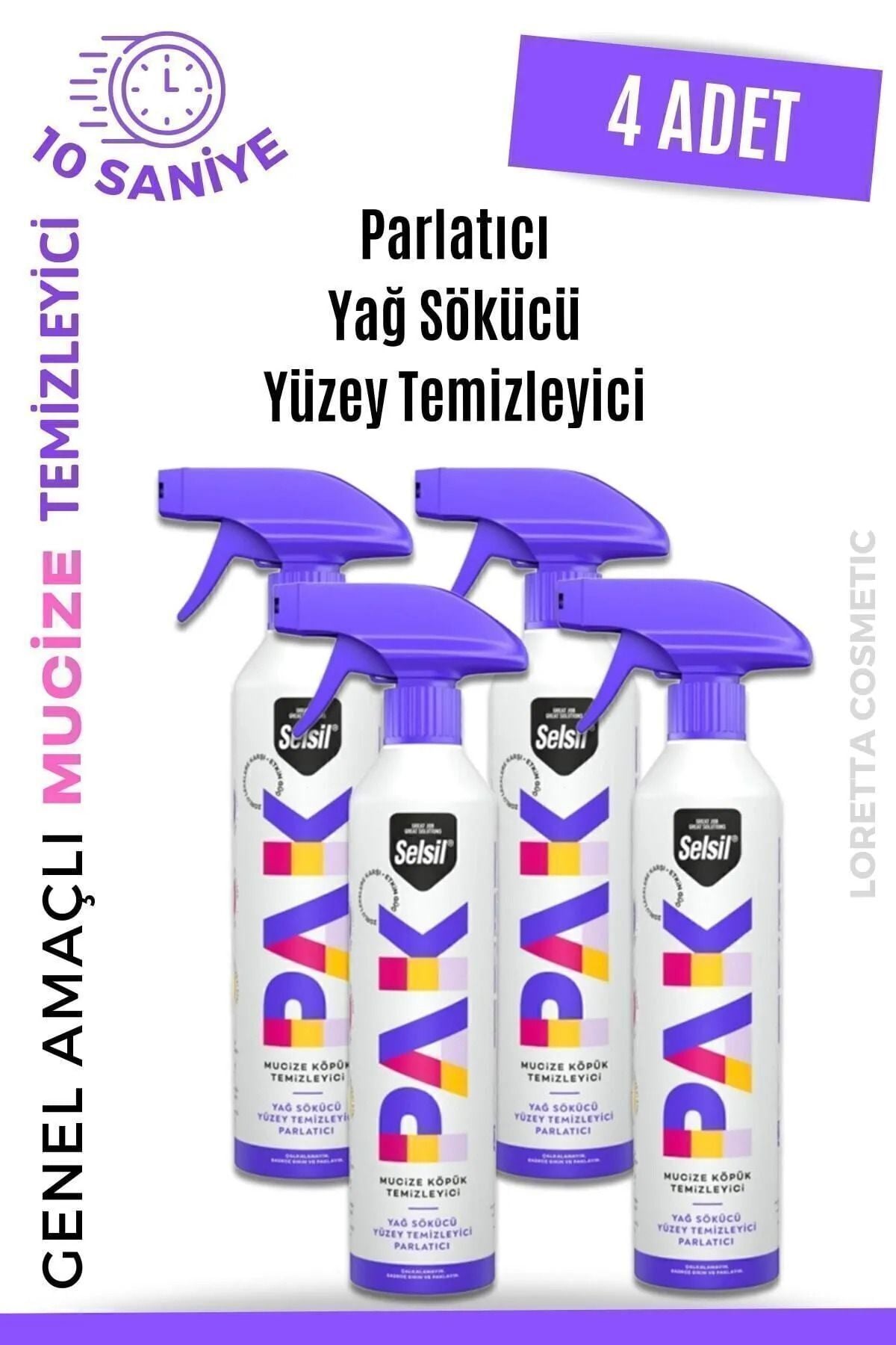 Selsil Pak 4 Lü 500 Ml Mucize Köpük Temizleyici Sprey