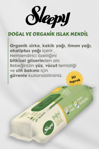 Sleepy Organik Islak Mendil 25 AL 23 Öde Hediyeli