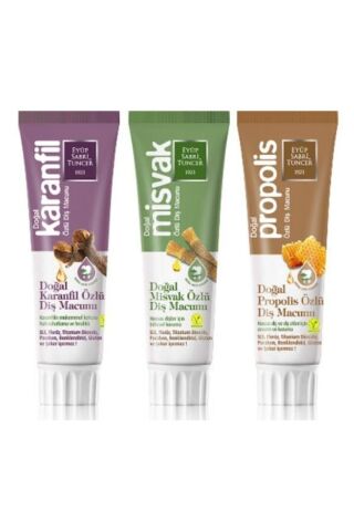 Eyüp Sabri Tuncer Misvak, Propolis ve Karanfil Özlü 75 ml Diş Macunu Seti (3 Adet)