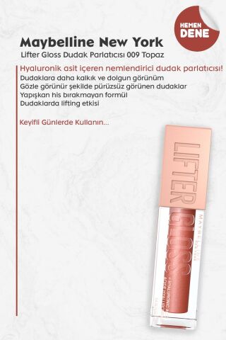 Maybelline New York Lifter Gloss Dudak Parlatıcısı 009 Topaz