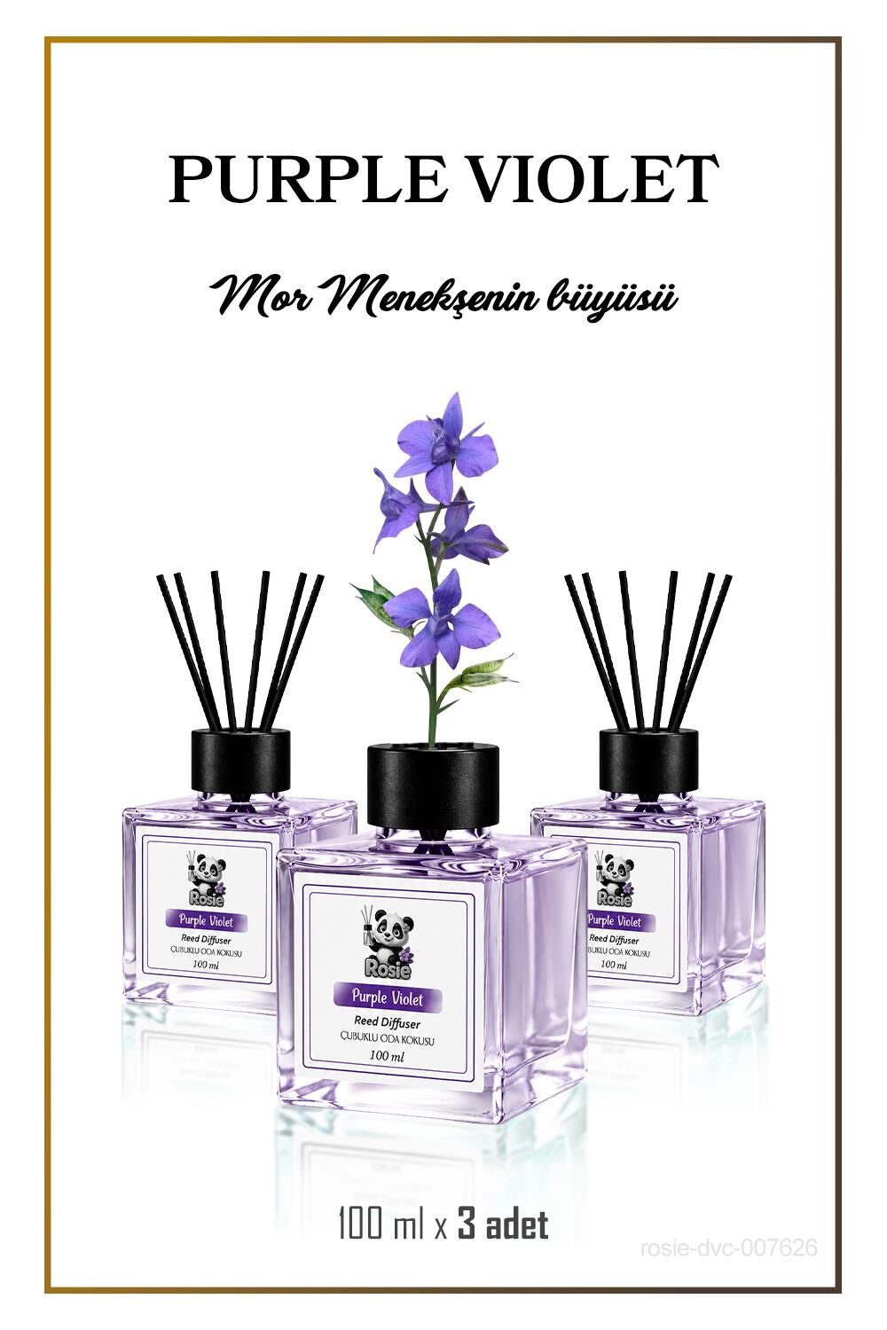 3'lü Mor Menekşe Çubuklu Oda Kokusu 100 ml