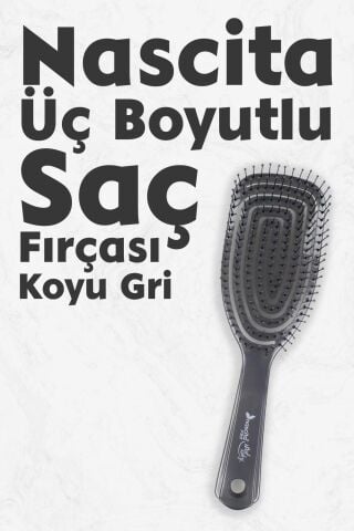 Nascita Üç Boyutlu Saç Fırçası Koyu Gri