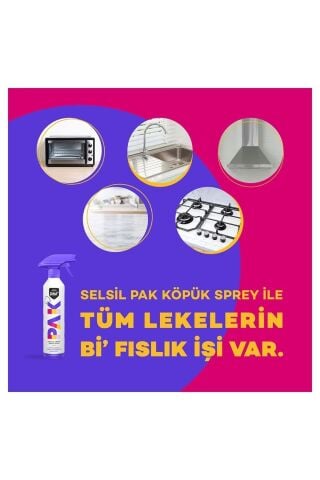 Selsil Pak Mucize Köpük Temizleyici Sprey 500 ml x 2 adet