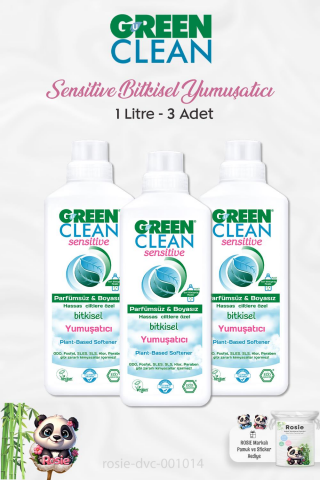 3 Adet Green Clean Sensitive Bitkisel Yumuşatıcı 1 lt ve ROSIE