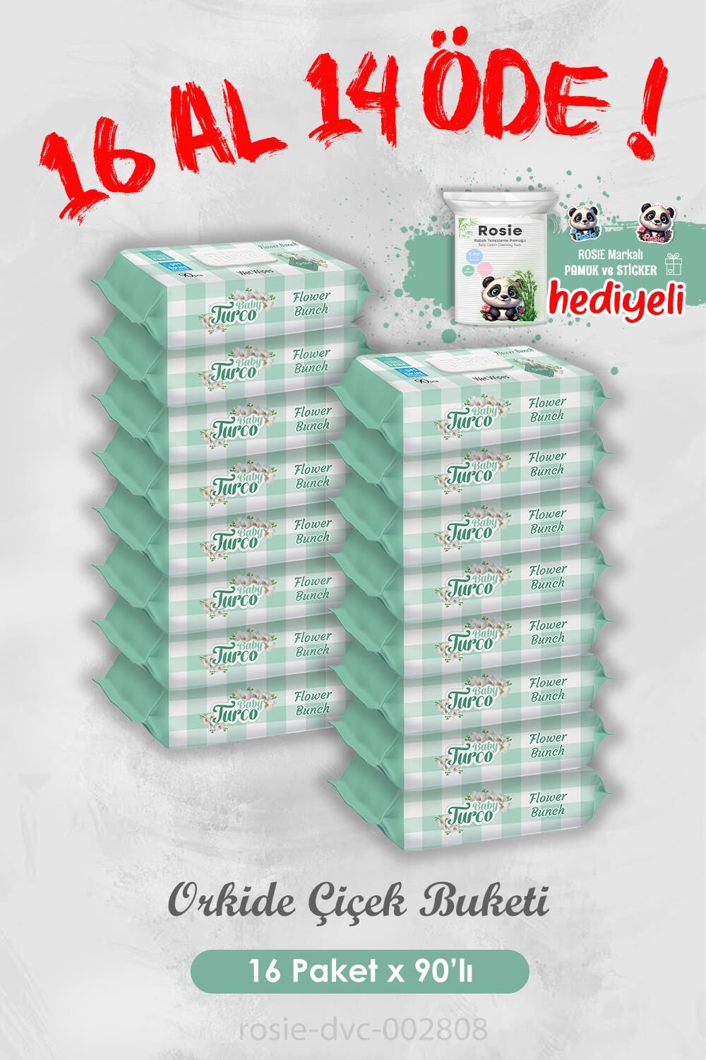 16 Al 14 Öde Islak Havlu Orkide Çiçek Buketi 90'lı ve Rosie