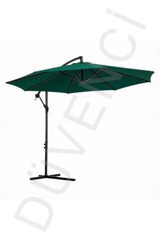 Koyu Yeşil, Bahçe Şemsiyesi Makaralı 300cm, 8 telli