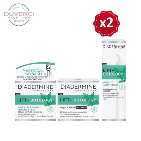 Diadermine Lift+Botology Kırışıklık Serumu 40 ml x 2 Adet + Gündüz + Gece Kremi 50 ml x 2 Adet