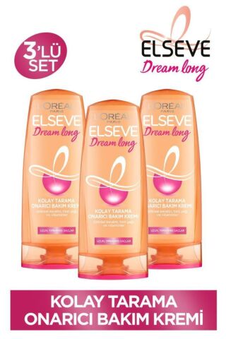 Elseve 3'lü Dream Long Kolay Tarama Saç Bakım Kremi 390ml Seti