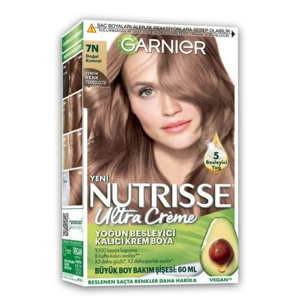 Garnier Nutrisse Yoğun Besleyici Kalıcı Krem Saç Boyası 7N Doğal Kumral