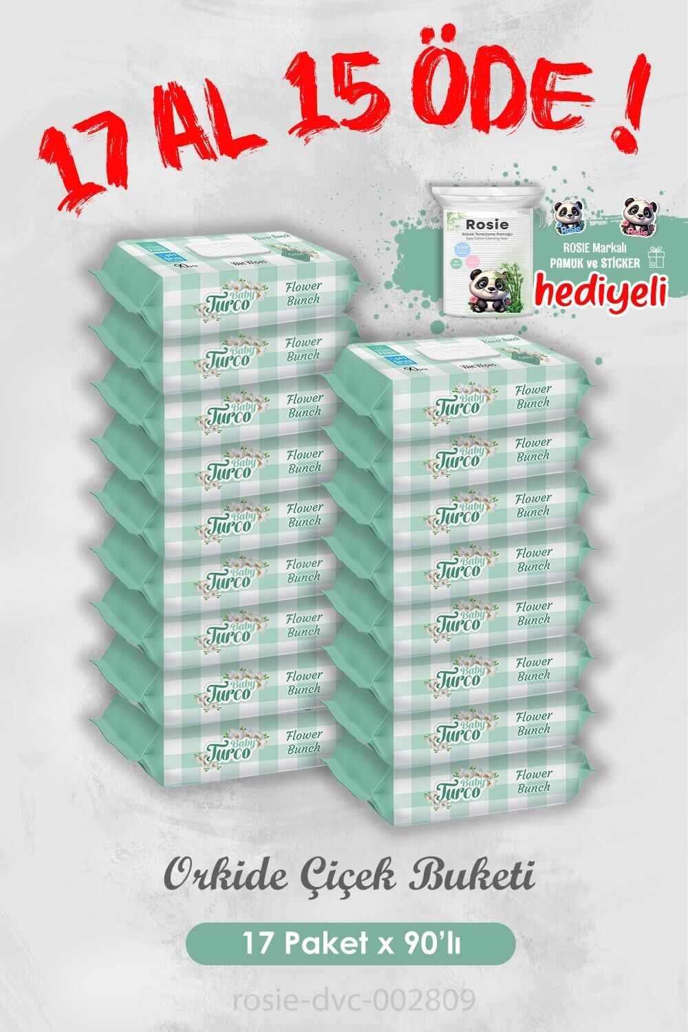 17 Al 15 Öde Islak Havlu Orkide Çiçek Buketi 90'lı ve Rosie