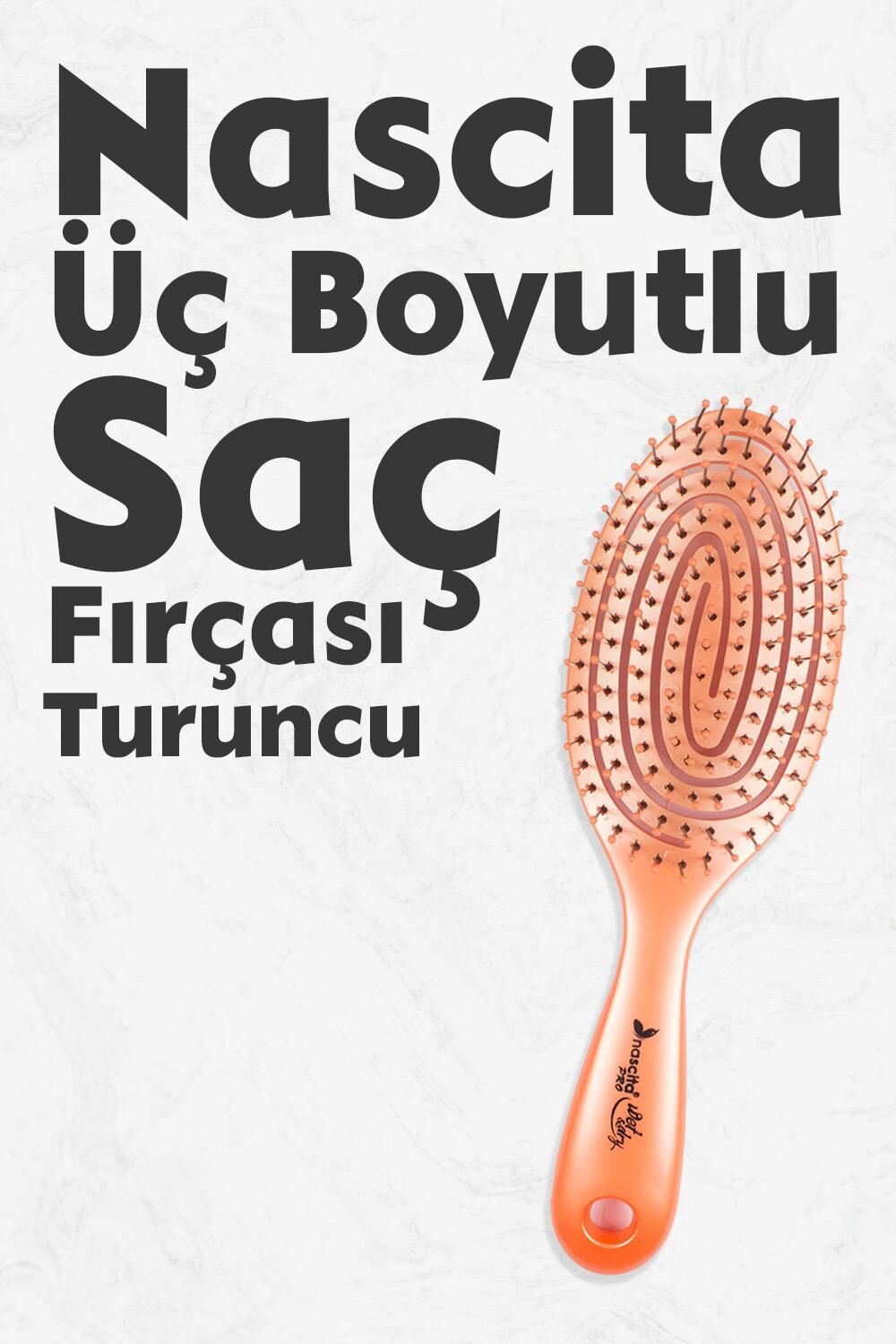 Nascita Üç Boyutlu Oval Saç Fırçası Turuncu