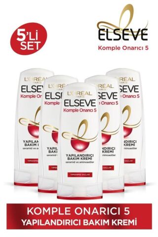 Elseve 5'li Komple Onarıcı 5 Yapılandırıcı Bakım Kremi 390 Ml Seti