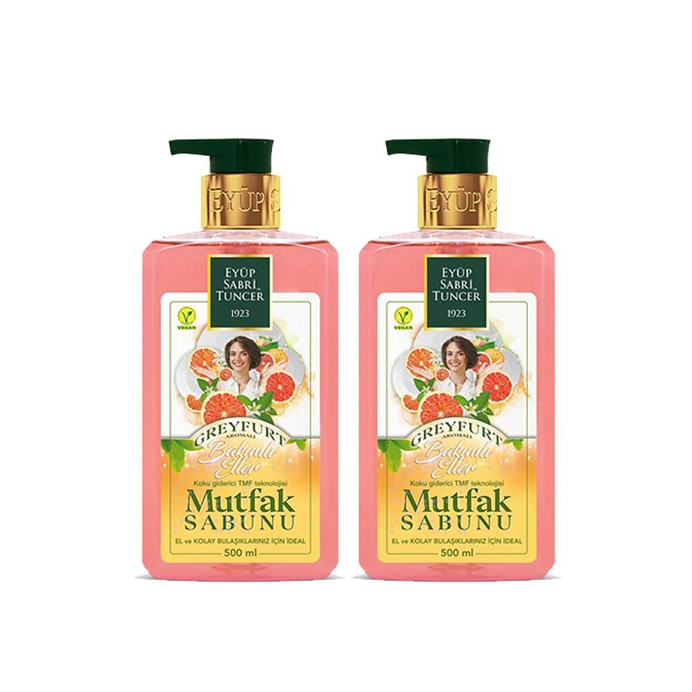 Eyüp Sabri Tuncer Bakımlı Eller Greyfurt Mutfak Sabunu 500 ml x 2 Adet + Magic Sünger