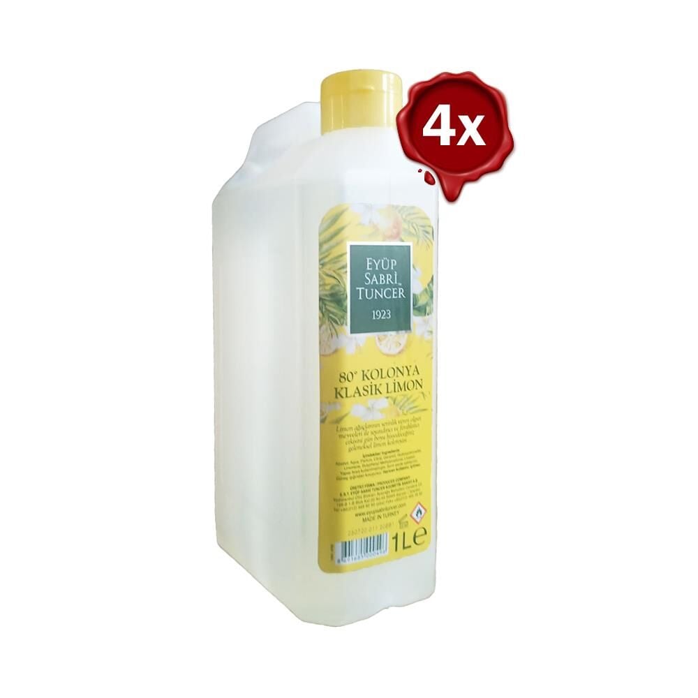 Eyüp Sabri Tuncer Klasik Limon Kolonyası 1 lt (Bidon Tipi) x 4