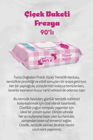 24 Al 20 Öde Frezya Çiçek Buketi 90 Yaprak Islak Havlu ve Rosie