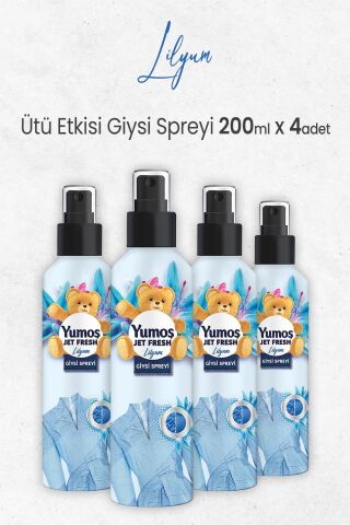 Yumoş Jet Fresh Ütü Etkisi Giysi Spreyi Lilyum 200 ml x 4 Adet
