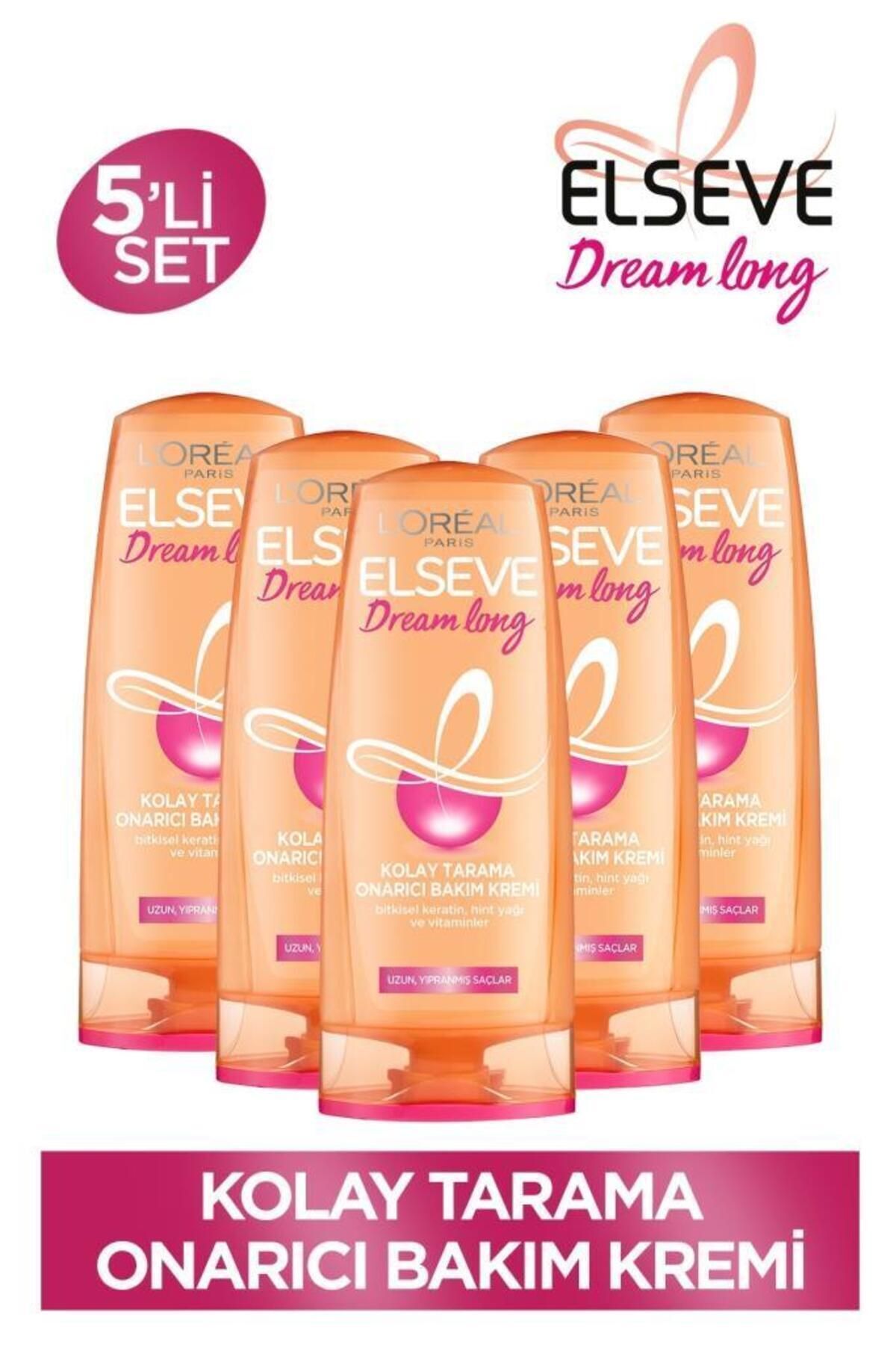 Elseve 5'li Dream Long Kolay Tarama Saç Bakım Kremi 390ml Seti