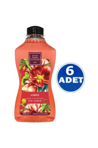 Amber Doğal Zeytinyağlı Sıvı Sabun 1.5 lt 6 Adet