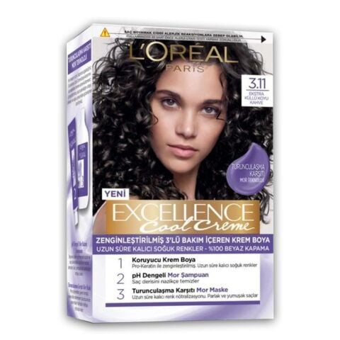 Loreal Paris Excellence Cool Creme Saç Boyası 3.11 Ekstra Küllü Koyu Kahve