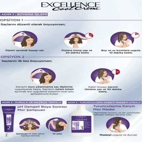 Loreal Paris Excellence Cool Creme Saç Boyası 3.11 Ekstra Küllü Koyu Kahve