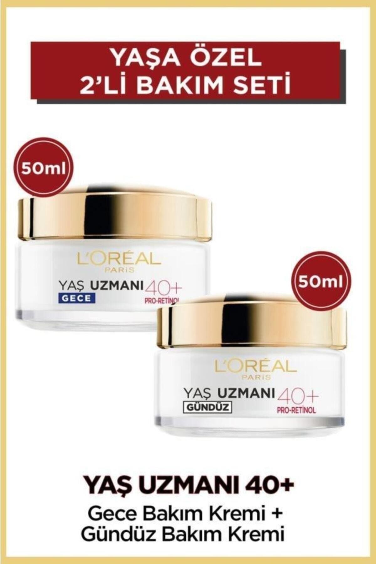 Loreal Paris Yaş Uzmanı 40+ Gece-Gündüz Kırışıklık Karşıtı Cilt Bakım Seti 50 ml